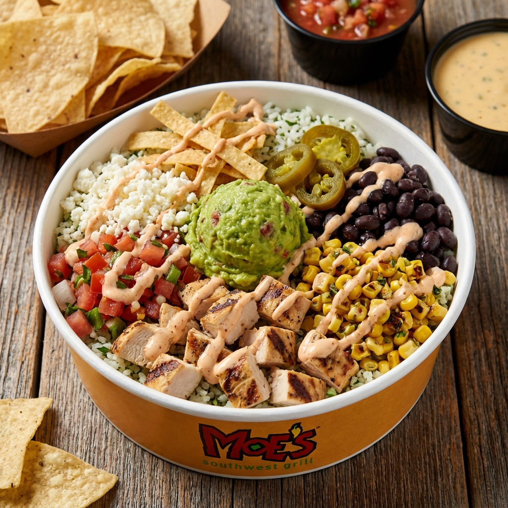 Overhead view of a packed bowl