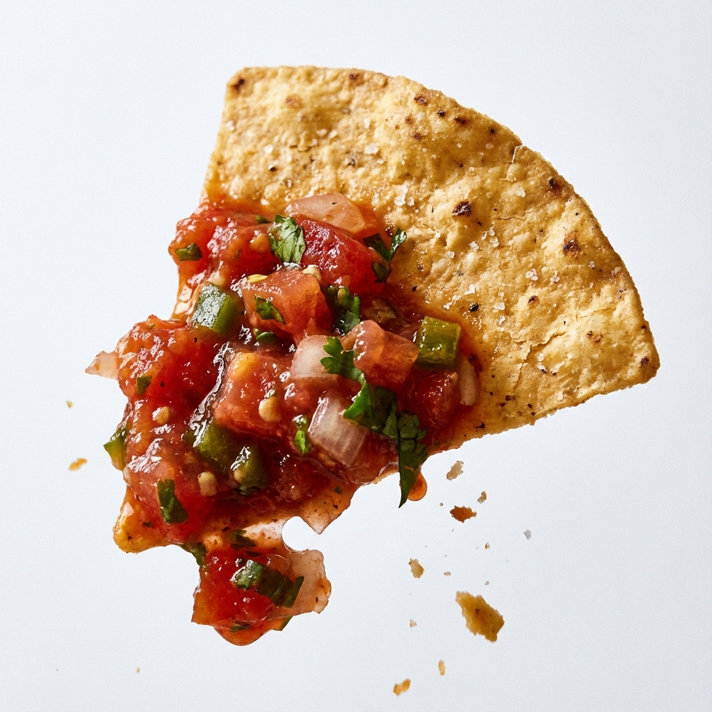 Dipping chip in salsa