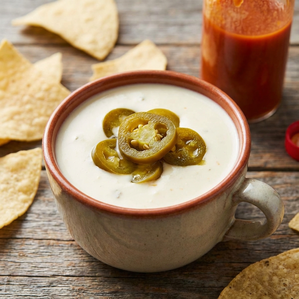 Queso cup with Jalapenos